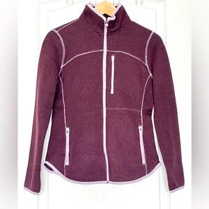 Old Navy Plum Fitted Sweater-Fleece Full Zip Jacket Purple XS Gorpcore CabinCore